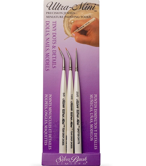 Ultra Mini Set of 3 Tight Spot Brushes #2435 - Brushes and More